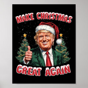 Poster Rendre Noël super Père Noël amusant Trump Noël
