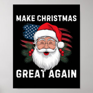 Poster Rendre Noël super Père Noël amusant Trump Noël