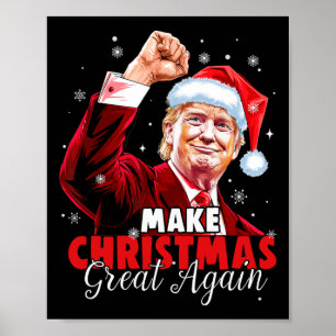 Poster Rendre Noël super Père Noël amusant Trump Noël