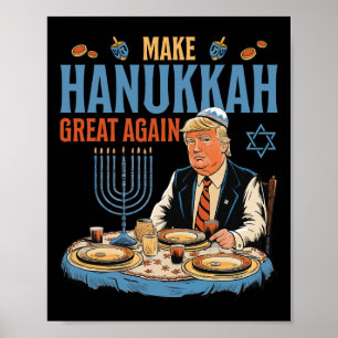 Poster Rendre sa grandeur à Hanoukka Trump Chanukkah Juif