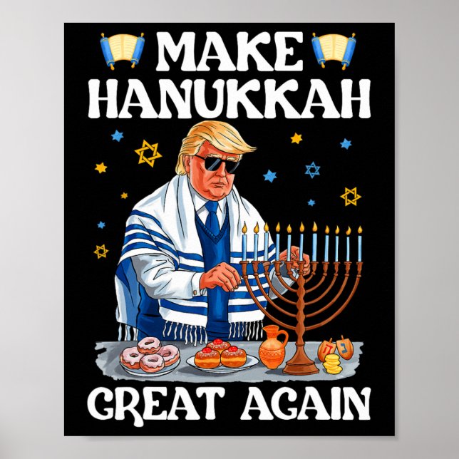 Poster Rendre sa grandeur à Hanoukka Trump Juif Ugly Chan (Devant)