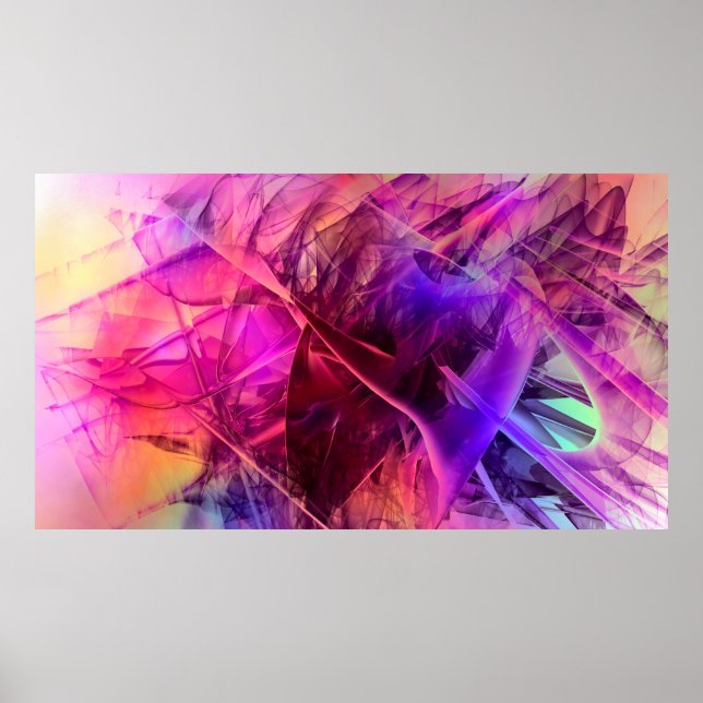 Poster Rendu de réfraction abstraite en verre (Devant)