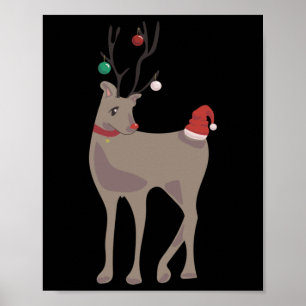 Poster Renne de Noël [décembre] (calendrier 12 mois C
