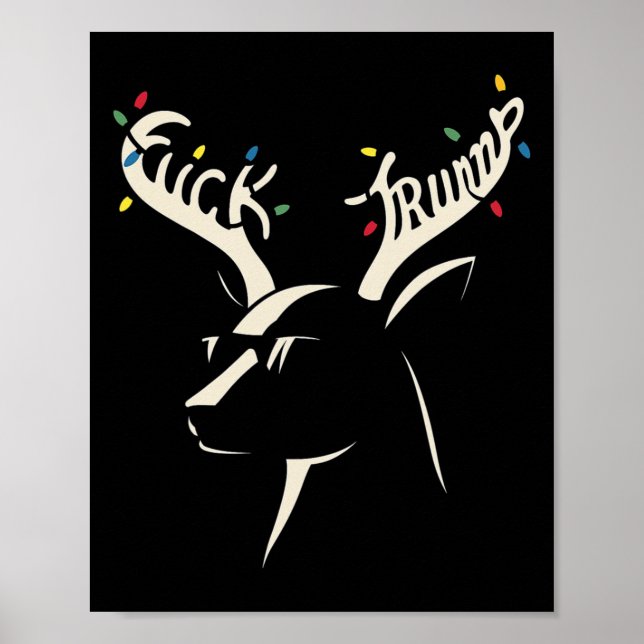 Poster Renne de Noël subtil anti-Trump Message caché  (Devant)