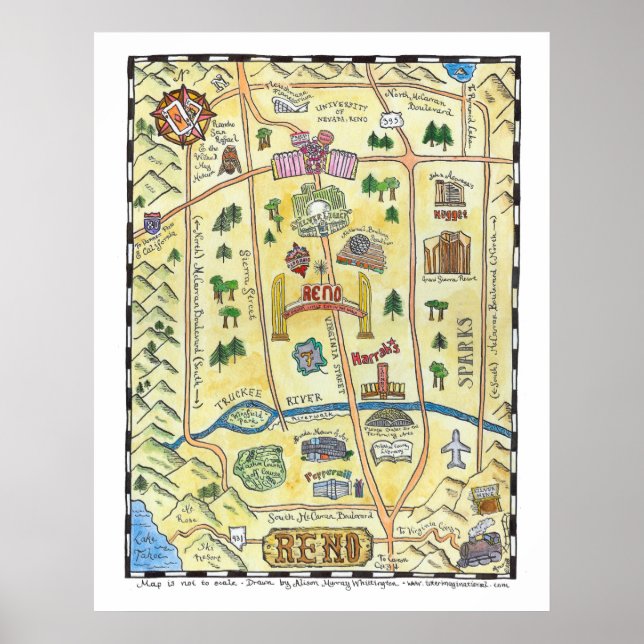 Poster Reno Map (Devant)