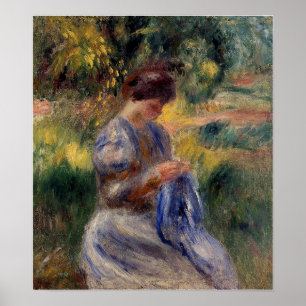 Poster Renoir - Le Brodeur (Femme Dans Un Jardin)