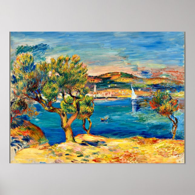 Poster Renoir - L'Estaque, peinture de paysage d'art (Devant)