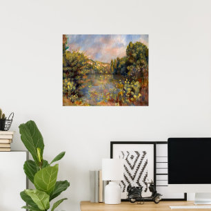 Poster Renoir - Paysage au bord du lac