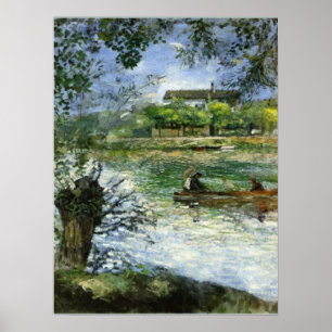 Poster Renoir, Saules et Personnages dans un bateau