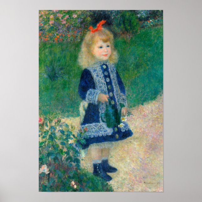 Poster Renoir "Une fille avec une canne d'arrosage" (Devant)