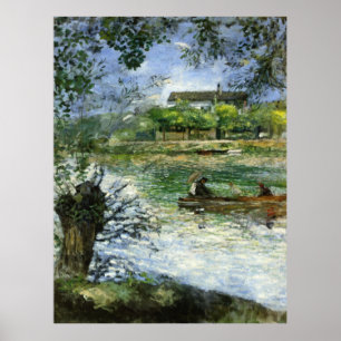 Poster Renoir, Willows et Figures in a Boat