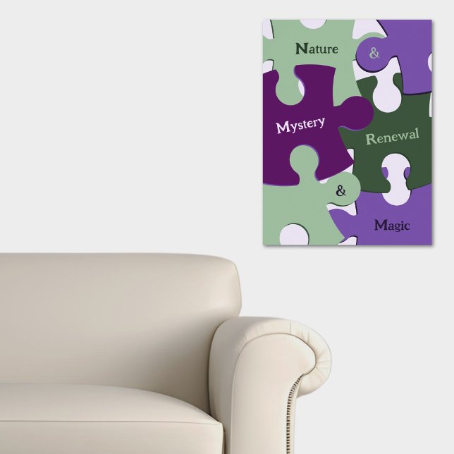 Poster Renouveau de la nature verte Mystère violet Magie  (Green Nature Renewal Purple Mystery Magic Jig Saw Poster)