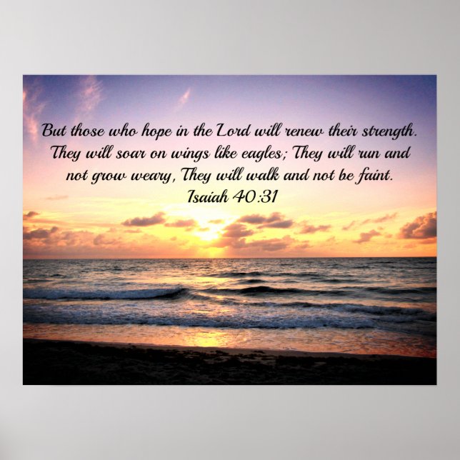 POSTER RENOUVELER NOTRE FORCE EN DIEU ISAIAH 40:31 VERSE (Devant)