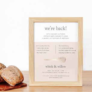 Poster Réouverture de l'entreprise Blush & Gold Whisk