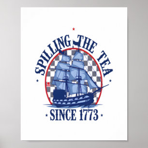 Poster Répandre le thé depuis 1773 Mignon Mème