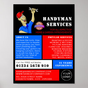 Poster Réparateur de dessin, Handyman Publicité