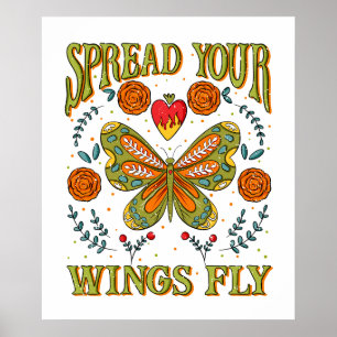 Poster Répartir vos ailes Voler Motivationnel