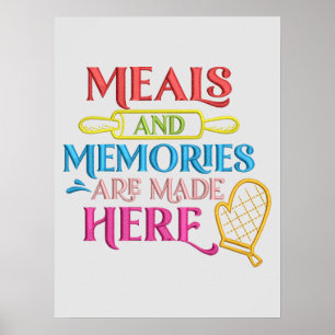 Poster Repas Souvenirs Faits Ici Citation De Cuisine
