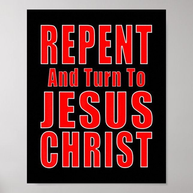 Poster Repentez-vous et croyez en Jésus Christ Christian  (Devant)