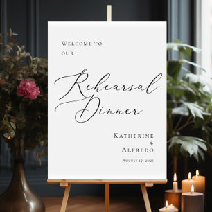 Poster Répétition calligraphie moderne Accueil Dîner