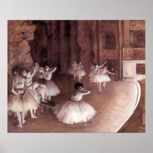 Poster Répétition de ballet sur la scène par Edgar Degas