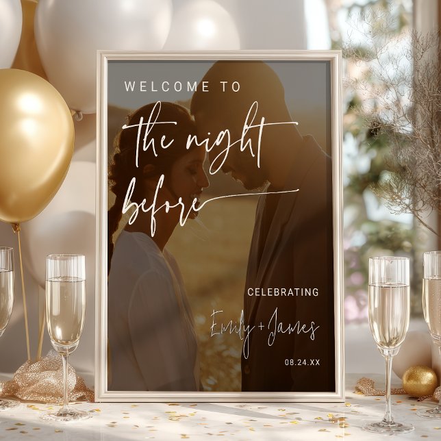 Poster Répétition minimaliste moderne en noir blanc (Modern Minimalist White on Black Photo Rehearsal Poster)