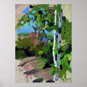 Poster Repin - Bouleaux par une journée ensoleillée