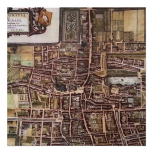 Poster Réplique carte de la ville de La Haye 1649