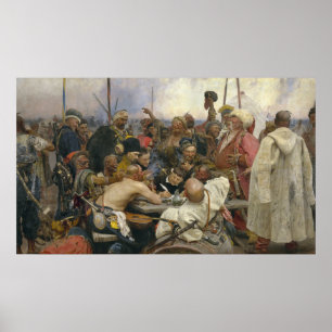 Poster Réponse d'Ilya Repin des Cosaques de Zaporozhian