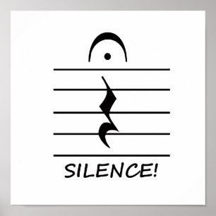 Poster Repos de notation musicale avec le silence