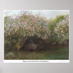 Poster Repos sous les lilas 1872 par Claude Monet