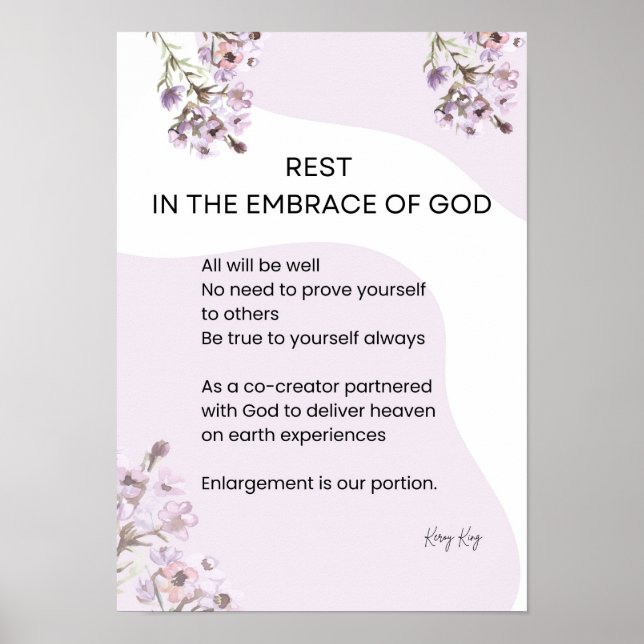 Poster Repose Dans L'Embrasse De Dieu Poème (Devant)