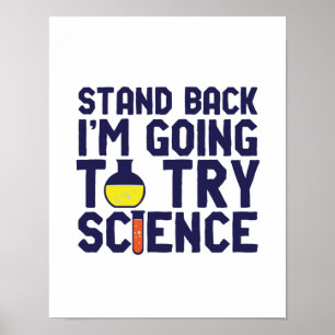 Poster Reposez-vous Je vais essayer Science Funny Geek