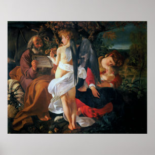 Poster Reposez-vous sur le vol en l'Egypte, Caravaggio