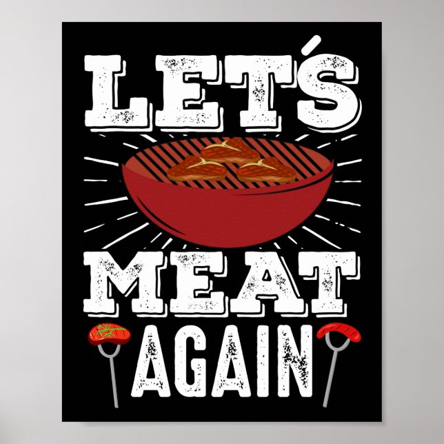 Poster Reprenons la viande Fumer Grill Viande barbecue (Devant)
