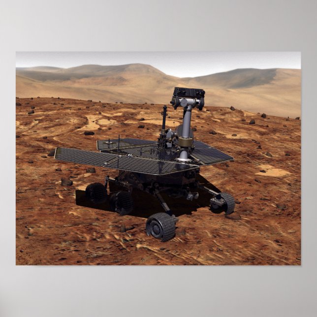 Poster Représentation artistique de Mars Rover (Devant)