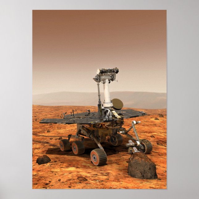Poster Représentation artistique de Mars Rover (Devant)