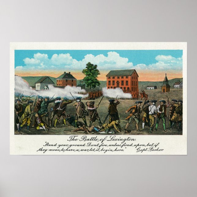 Poster Représentation de la bataille de Lexington (Devant)