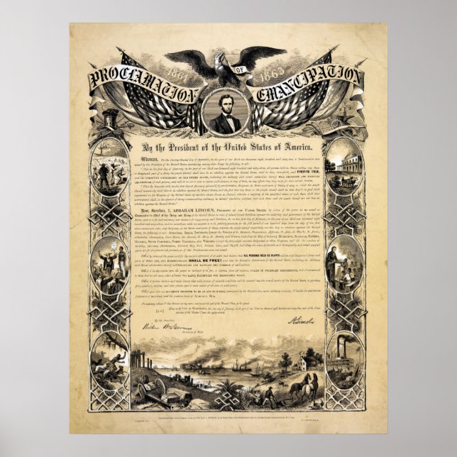 Poster Reproduction de la proclamation d'émancipation (Devant)