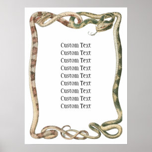 Poster Reptiles Anciens, Bordure de Serpents ou de Vipère
