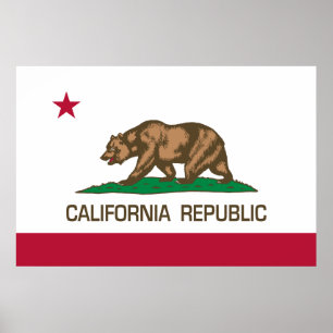 Poster République de Californie (drapeau d'État)
