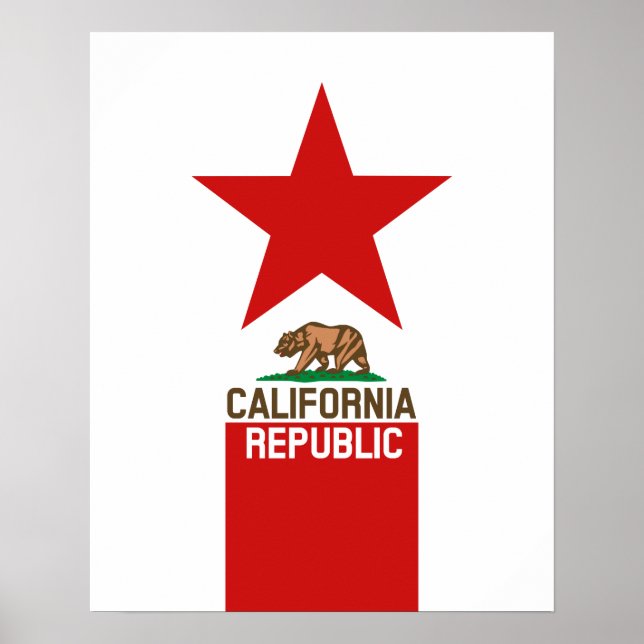 Poster RÉPUBLIQUE DE CALIFORNIE Étoile Drapeau (Devant)