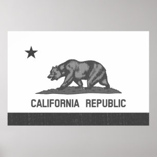 Poster République de Californie (Noir)