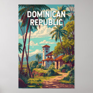 Poster République dominicain Illustration Art de voyage V