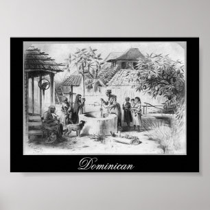Poster République Dominicaine Ancienne Peinture vers 1871