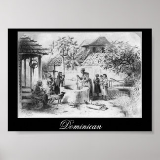 Poster République Dominicaine Ancienne Peinture vers 1871