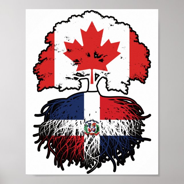 Poster République Dominicaine Arbre du Canada canadien (Devant)