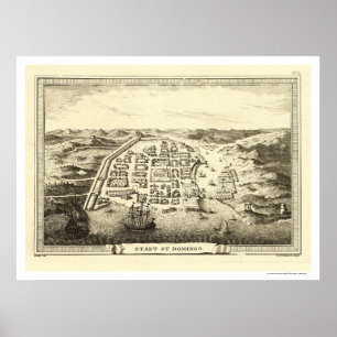 Poster République Dominicaine Carte par C.F. Fritzsch 175