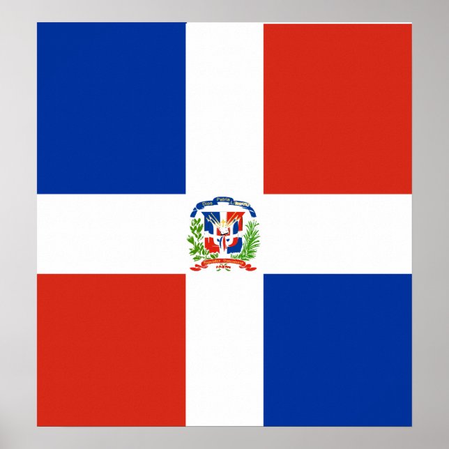 Poster République Dominicaine Drapeau de haute qualité (Devant)