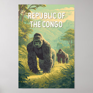 Poster République du Congo Illustration Voyage Art